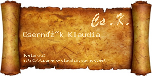 Csernák Klaudia névjegykártya