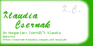 klaudia csernak business card